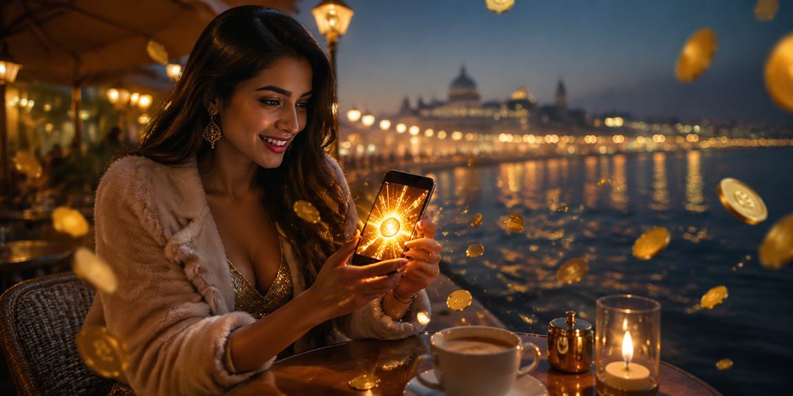 বিচ পাড়ে অ্যাপ ব্যবহার করে বেটিং উপভোগ করছেন একজন ব্যবহারকারী